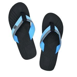 Qwave Men's Comfort Sandals, Black/Blue, Size 8/9